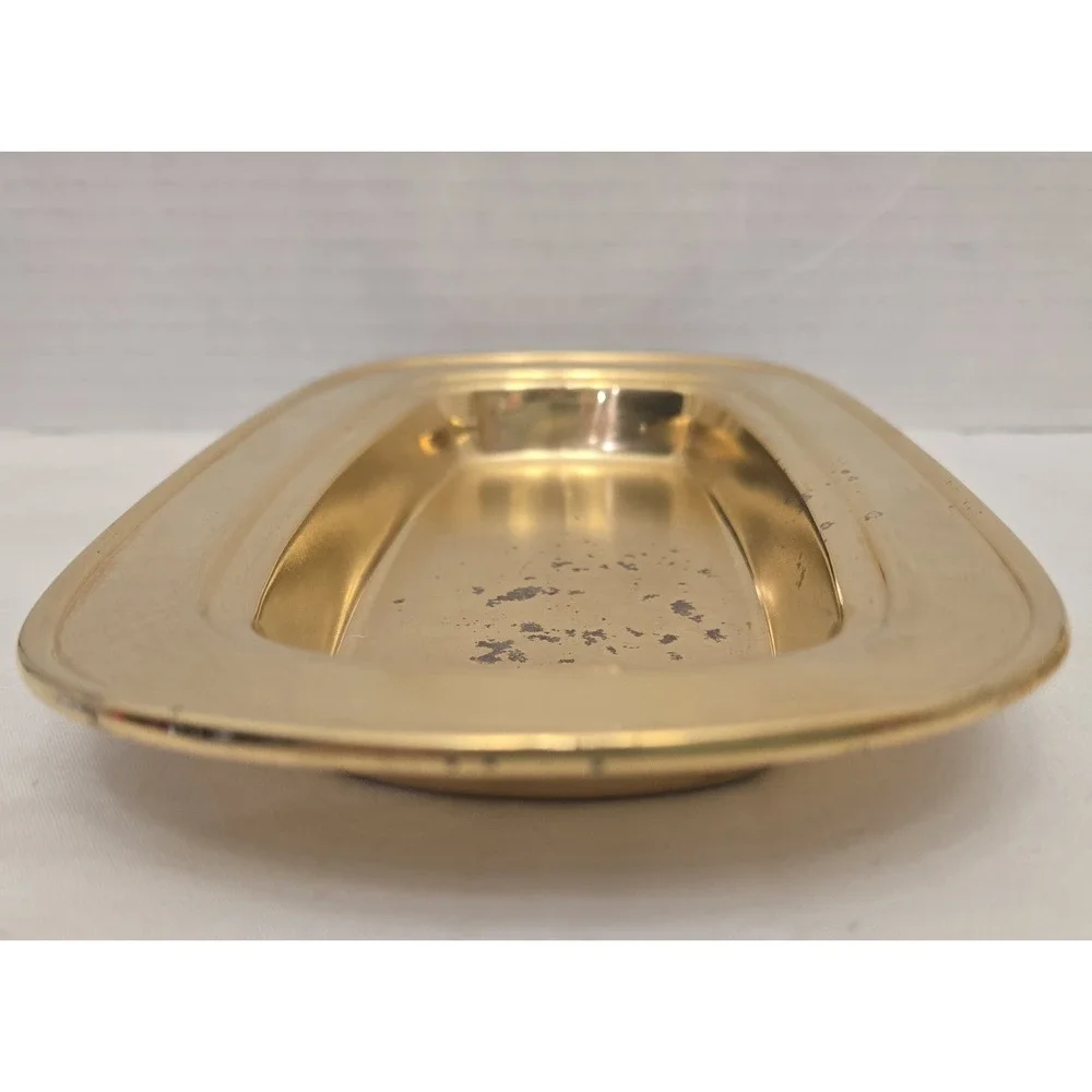 Vintage Oneida Tudor Plate Gold Plated Covered Butter Dish with Lid